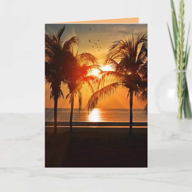 CARTES DE NOËL PLAGE TROPICALE (Devant)