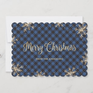 Cartes de Noël Plaid Gold Buffalo personnalisées