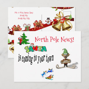 Cartes de Noël Pôle Nord Santa Elfe