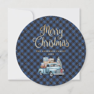 Cartes de Noël pour Camion à neige Plaid Buffalo
