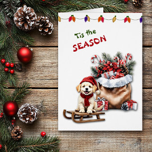 Cartes de Noël pour chien mignon Waggy