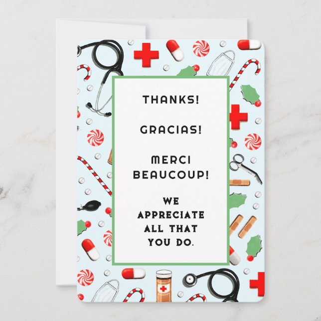 Cartes de Noël pour infirmières (Devant)
