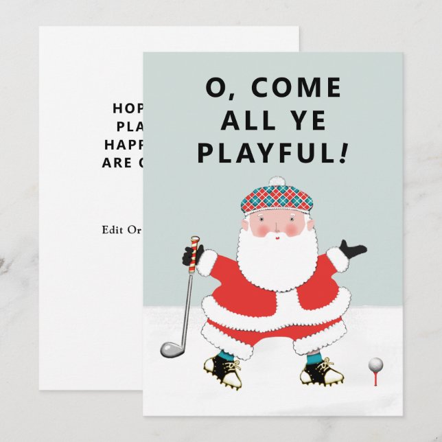 Cartes de Noël pour le golf (Devant / Derrière)