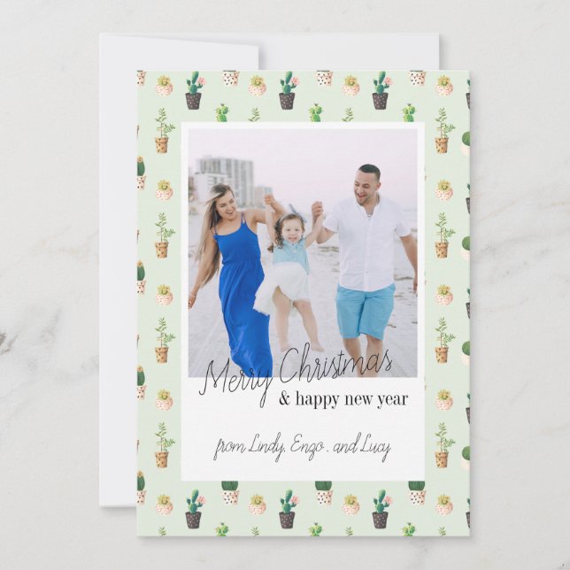 Cartes de Noël Retro Photo Cactus Désert (Devant)