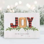 Cartes de Noël Rustic Joy sans photo<br><div class="desc">Souhaitez à vos amis et à votre famille une joyeuse période des fêtes avec ce modèle unique de Joy. Personnalisez-le avec votre vœu de Noël et le nom de votre famille.</div>
