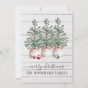 Cartes de Noël Rustiques Arbres