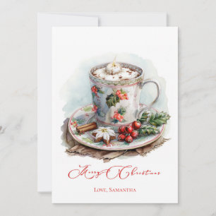 Cartes de Noël Rustiques au chocolat chaud personn