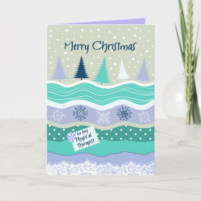 Cartes de Noël & Sapins pour Physiothérapeute (Devant)