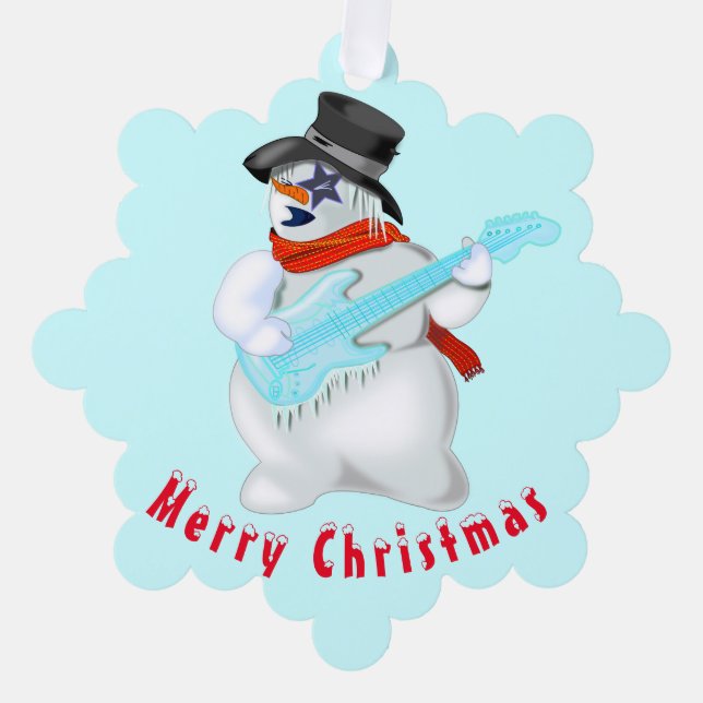 Cartes de Noël Snowmans avec guitare (Recto)