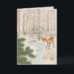 Cartes de Noël Vintage<br><div class="desc">Cerf dans la réflexion... </div>