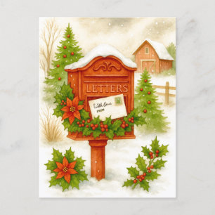Cartes de Noël Vintage Carte postale d'hiver cosy