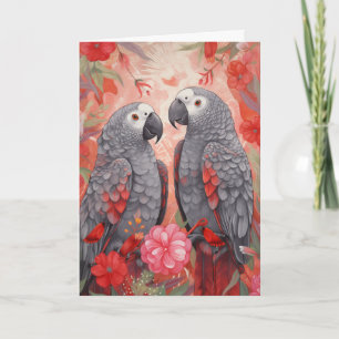 Cartes de Noël Whimsical African Grey