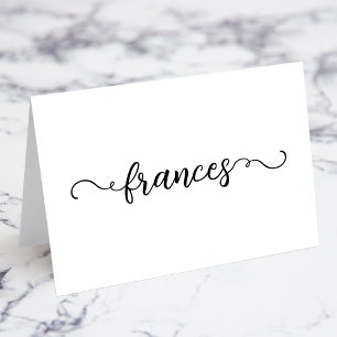 Cartes de nom à curlies mignonnes noires