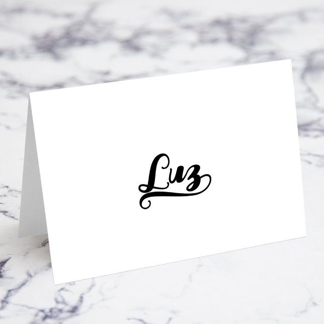 Cartes de nom avec fioriture Z Bold Brush Script (Letter Z Swash at the end for her name.)