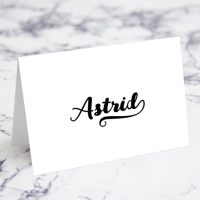 Cartes de nom avec lettrage gras Brush Script D (Bold Brush Script D Swash Name Place Cards)