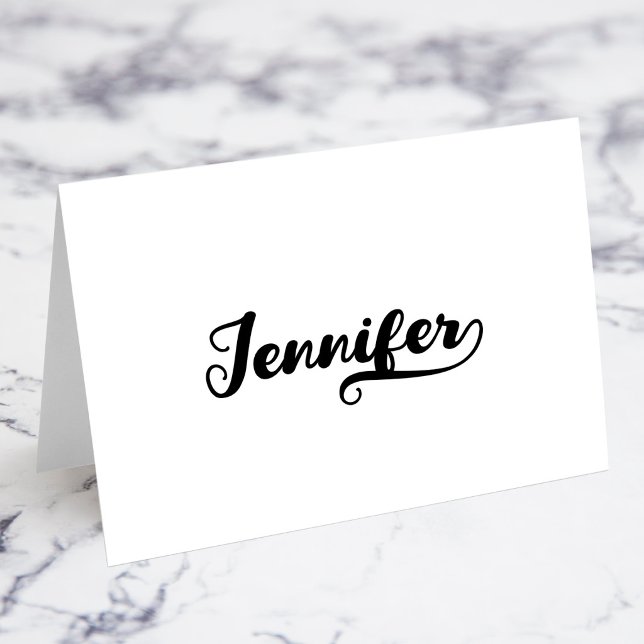 Cartes de nom avec lettrage gras Brush Script R Sw (Bold Brush Script R Swash Name Place Cards)