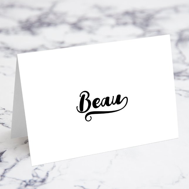 Cartes de nom avec lettrage gras Brush Script U Sw (Bold Brush Script U Swash Name Place Cards)
