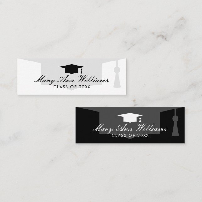 Cartes de nom de diplômé élégantes avec logo de to (Devant / Derrière)