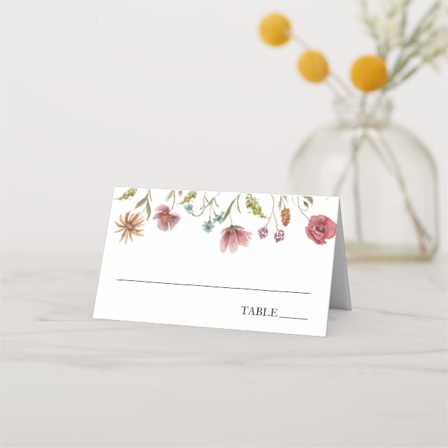 Cartes de nom de fleurs sauvages en fleurs (Devant)