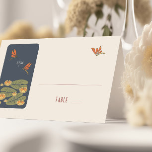 Cartes de nom de libellules Table de mariage Vinta
