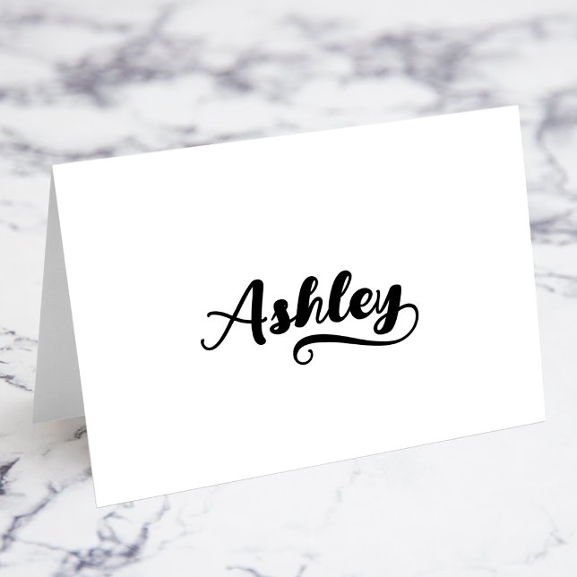 Cartes de nom de lieu à l'écriture Brush Script Y  (Bold Brush Script Y Swash Name Place Cards)