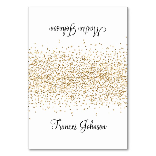 Cartes de nom de lieu à paillettes de confettis do (Par défaut)