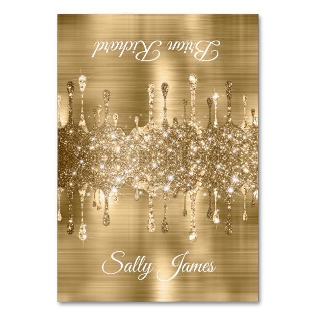 Cartes de nom de lieu à paillettes dorées (Par défaut)