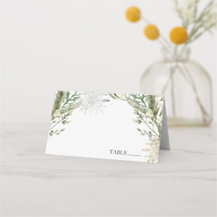 Cartes de nom de lieu élégantes à feuilles persist