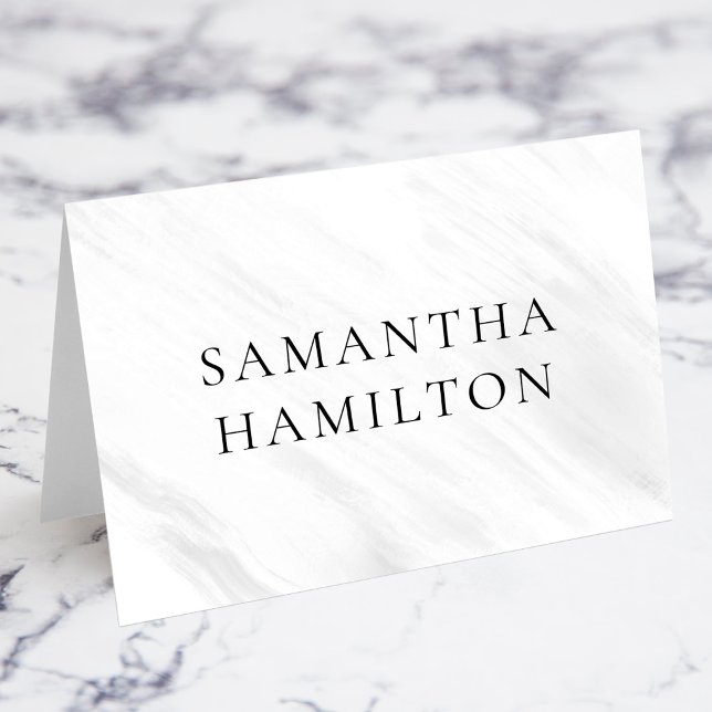Cartes de nom de lieu en marbre gris blanc CO (White Grey Marble Streaks CO Name Place Cards)