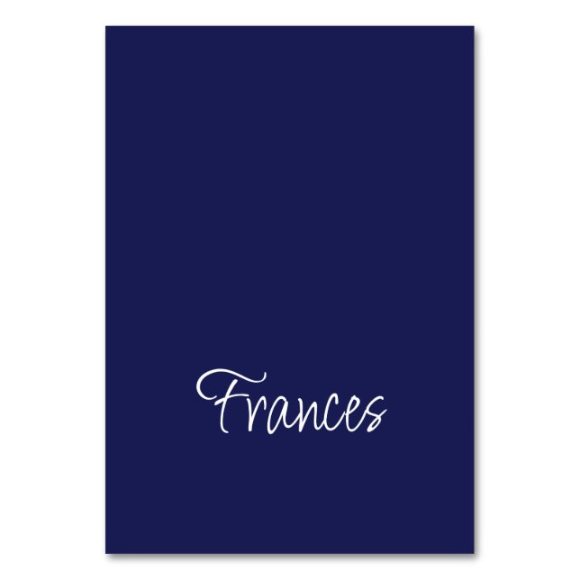 Cartes de nom de lieu individuelles Navy et Blanc (Par défaut)