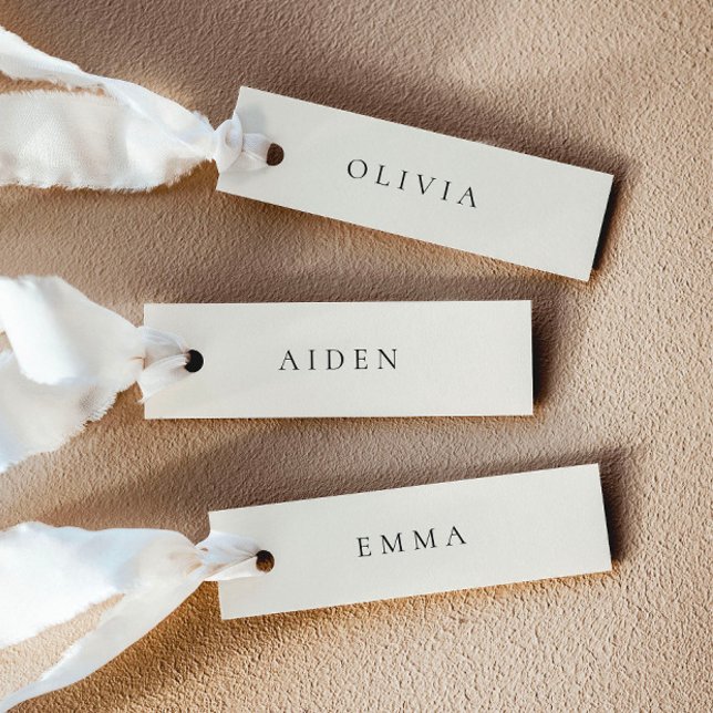Cartes de nom de mariage crème (Delivered untrimmed)