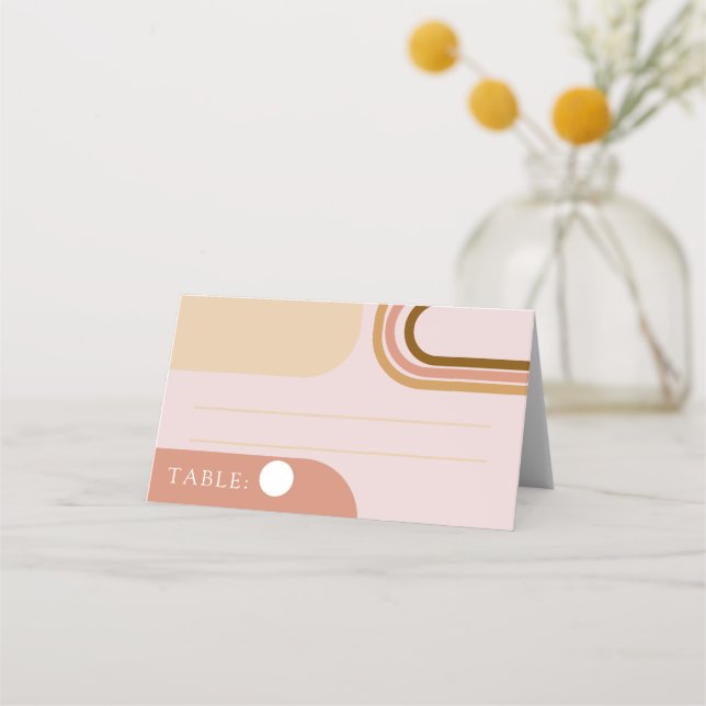 Cartes de nom de mariage en forme d'arche minimali (Devant)