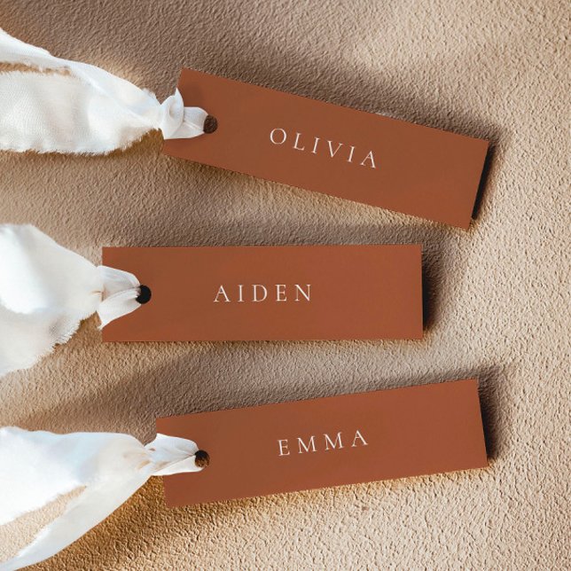 Cartes de nom de mariage en terre cuite (Delivered untrimmed)