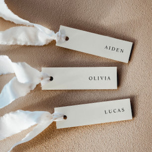 Cartes de nom de mariage minimalistes couleur crèm