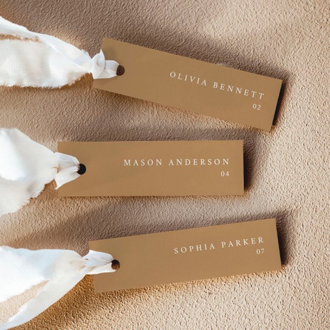Cartes de nom de mariage modernes en terre cuite (Delivered untrimmed)
