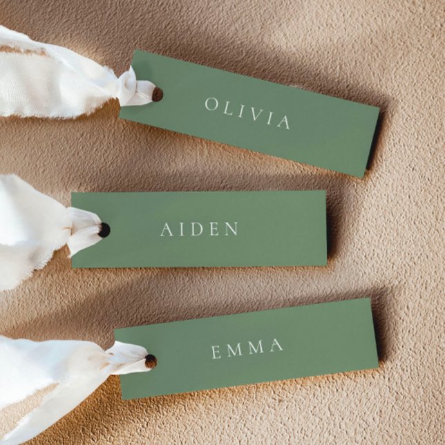 Cartes de nom de mariage vert sauge (Delivered untrimmed)