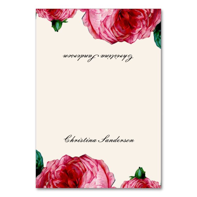 Cartes de nom de table Rose vintage (Par défaut)