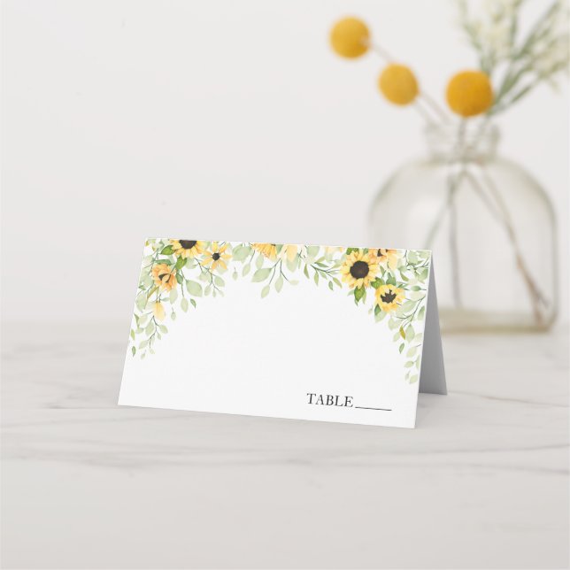Cartes de nom de tournesol (Devant)