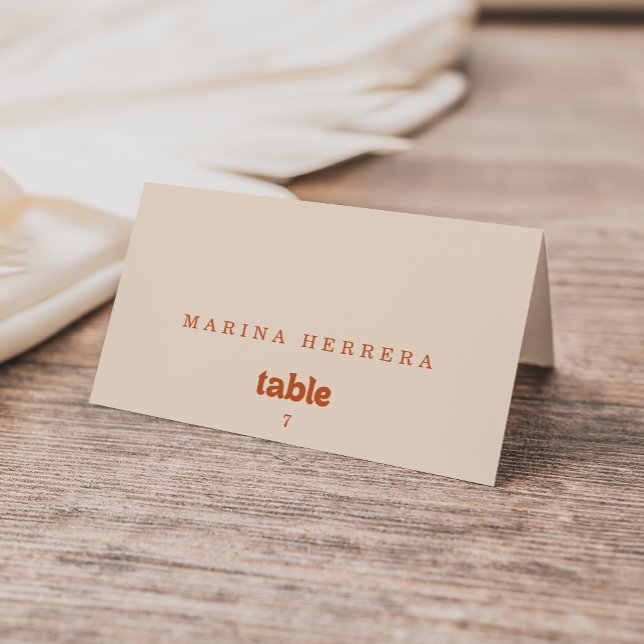 Cartes de nom d'invité en terre cuite simples et f (Créateur téléchargé)