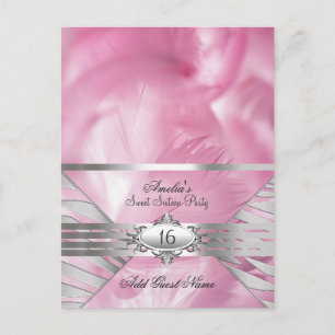 Cartes de nom d'invité Rose Sweet 16