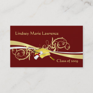 Cartes de nom et de contact de Graduatation