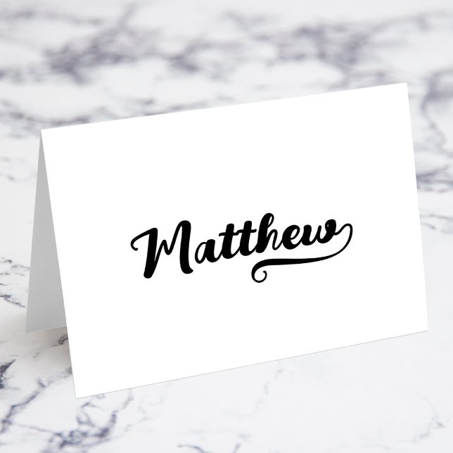 Cartes de nom et de lieu avec écriture Brush Scrip (Bold Brush Script W Swash Name Place Cards)