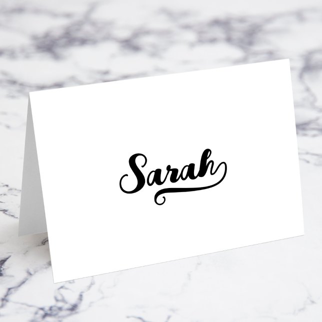 Cartes de nom et de lieu avec script Bold Brush H  (Bold Brush Script H Swash Name Place Cards)