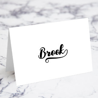 Cartes de nom et de lieu avec script Bold Brush K