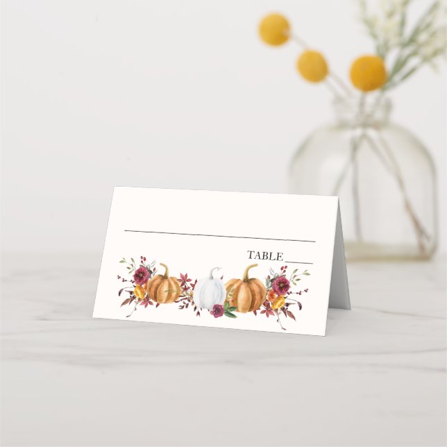 Cartes de nom et de table pour l'automne avec citr (Devant)