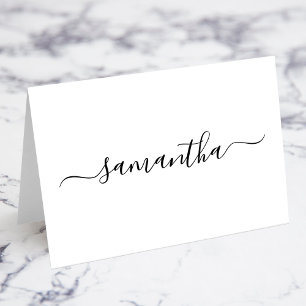 Cartes de nom individuelles à signature girly noir