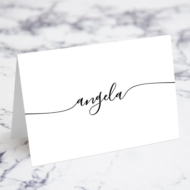 Cartes de nom individuelles de signature Black Gla (Black Glam Signature Individual Name Place Cards)
