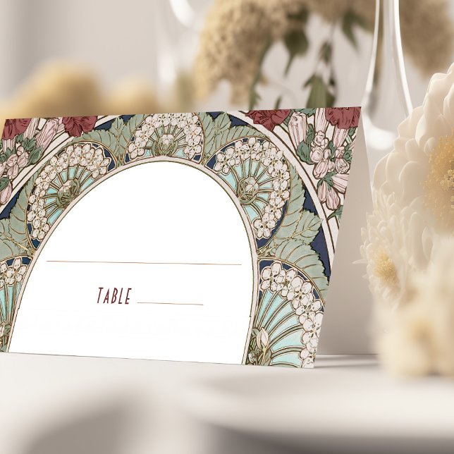 Cartes de nom Mariage Bourgogne Vintage (Créateur téléchargé)