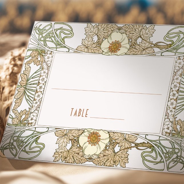 Cartes de nom Mariage Table Vintage Art Nouveau (Créateur téléchargé)