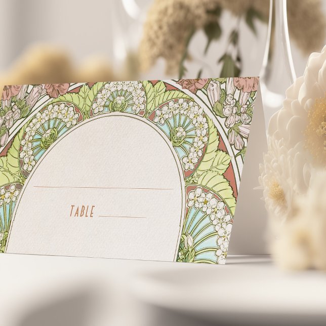 Cartes de nom Mariage Table Vintage Art Nouveau (Créateur téléchargé)